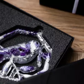 Christmas tree toy with amethyst "Bullfinch" collection "Stories"